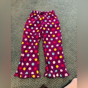 Colorful Polka Dot Kids Pajama Pants, Size 4